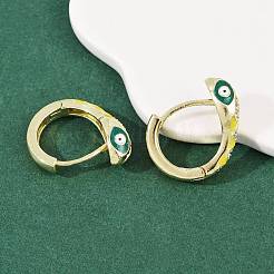 Brass Micro Pave Cubic Zirconia Hoop Earrings&nbsp;EJEW-B146-02G
