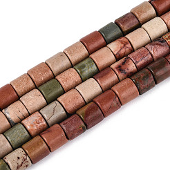 Natural Polychrome Jasper/Picasso Stone/Picasso Jasper Beads Strands&nbsp;G-T141-87A