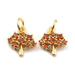 Brass Micro Pave Cubic Zirconia Charms&nbsp;KK-A156-11G-RS