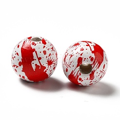Halloween Theme Printed Natural Wooden Beads&nbsp;LS-WOOD-L020-C03