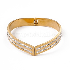 V-shape/Chevron Hinged Bangles&nbsp;BJEW-F439-06G