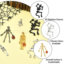 12Pcs 6 Styles Halloween Alloy Pendants Sets&nbsp;FIND-YW0006-25