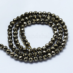 Natural Pyrite Beads Strands&nbsp;G-L031-4mm-03