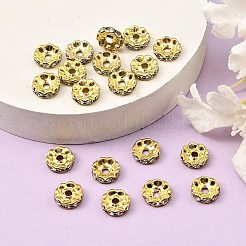Brass Grade A Crystal Rhinestone Spacer Beads&nbsp;X-RB-A006-10MM-G