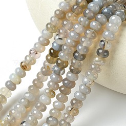 Natural Grey Agate Stone Beads Strands&nbsp;G-S105-8mm-03