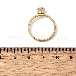 304 Stainless Steel Pave Cubic Zirconia Finger Rings for Women&nbsp;RJEW-B161-02G-01