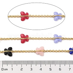 Ion Plating(IP) Butterfly 304 Stainless Steel with Resin Rolo Chains&nbsp;CHS-G031-01G