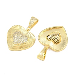 Brass Micro Pave Cubic Zirconia Pendants&nbsp;KK-D005-09G