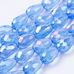 Electroplate Glass Beads Strands&nbsp;LS-EGLA-D015-15x10mm-10
