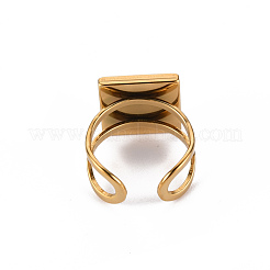 201 Stainless Steel Cuff Pad Ring Settings&nbsp;STAS-S080-041B-G