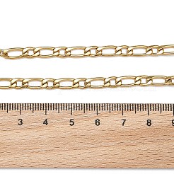 Ion Plating(IP) 304 Stainless Steel Figaro Chain Bracelets&nbsp;BJEW-I274-03G