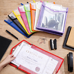 10Pcs 9 Colors Rectangle PP Plastic File Pockets&nbsp;AJEW-GA0010-70