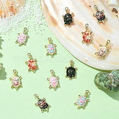12Pcs 6 Colors Alloy Enamel Pendants&nbsp;FIND-YW0004-60