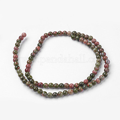 Natural Unakite Bead Strands&nbsp;G-G735-67-4mm