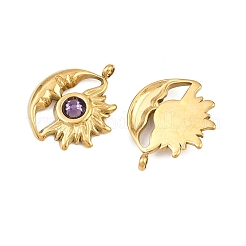 304 Stainless Steel Rhinestone Pendants&nbsp;STAS-Z166-24G-02