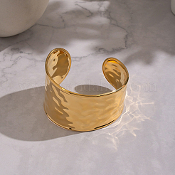 Minimalist Hammered 304 Stainless Steel Cuff Bangles&nbsp;PQ4514
