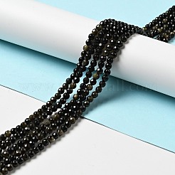 Natural Golden Sheen Obsidian Beads Strands&nbsp;G-P476-01A-04