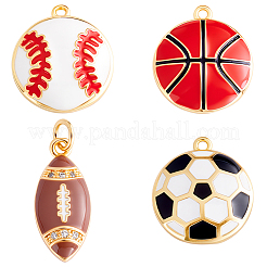8Pcs 4 Styles Brass Enamel Pendants&nbsp;KK-BBC0027-49