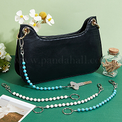 4Pcs 2 Style Synthetic Turquoise & Magnesite Keychain&nbsp;KEYC-NB00022