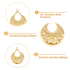 24Pcs 3 Colors 201 Stainless Steel Pendants Ion Plating(IP)&nbsp;STAS-DC0013-49