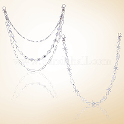 2Pcs 2 Styles Alloy Chain Belts for Pants&nbsp;AJEW-GF0011-94