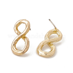 Brass Number Stud Earrings with 925 Sterling Silver Pins for Women&nbsp;LS-EJEW-A077-01H