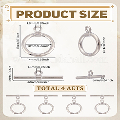 4Pcs Brass Toggle Clasps&nbsp;KK-LP0004-64