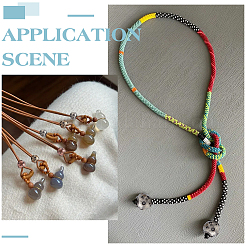 3Pcs 3 Colors Brass European Beads&nbsp;KK-ME0004-20