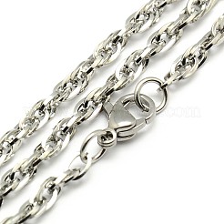 Tarnish Resistant Fashionable 304 Stainless Steel Rope Chain Necklace Making&nbsp;STAS-A028-N039P-S