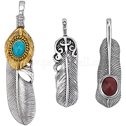 6Pcs 3 Styles Tibetan Style Alloy Pendants&nbsp;FIND-GF0009-11