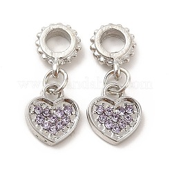 Rack Plating Alloy Rhinestone European Dangle Charms&nbsp;PALLOY-P289-14P-01