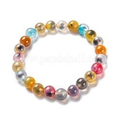 Unisex Natural Sugar Heart Agate Beaded Stretch Bracelets&nbsp;LS-BJEW-K097-01A-06