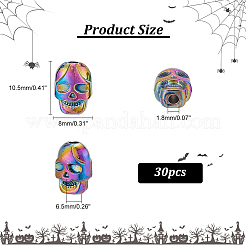30Pcs Rack Plating Rainbow Color Alloy Beads&nbsp;PALLOY-NB0003-88