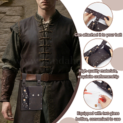 Rectangle PU Leather Medieval Waist Belt Bag with 2Pcs Glass Potion Bottles&nbsp;AJEW-WH0696-581B