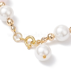 3Pcs 3 Styles Shell Pearl & Natural & Synthetic Mixed Gemstone Round Beadeded Bracelets for Women&nbsp;BJEW-JB12502