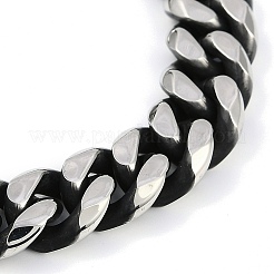 304 Stainless Steel Cuban Link Chain Bracelets for Men&nbsp;BJEW-B102-09AS