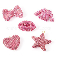 5Pcs 5 Styles Handmade Polymer Clay Pendants&nbsp;RB-BT0001-05A