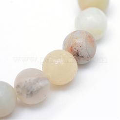 Round Natural Flower Amazonite Bead Strands&nbsp;G-R345-8mm-17