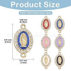 12Pcs 6 Colors Religion Alloy Enamel Connector Charms&nbsp;FIND-YW0012-24