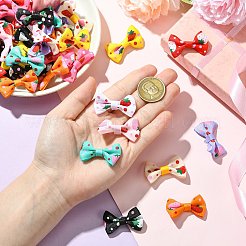 100Pcs 10 Colors Strawberry Pattern Ployester Bowknots Ornament Accessories&nbsp;AJEW-CJ0001-72