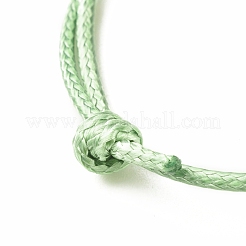Natural Ocean White Jade(Dyed) Rondelle Beaded Cord Bracelet&nbsp;BJEW-JB08057