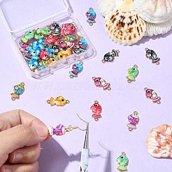 45Pcs 9 Colors Alloy Enamel Connector Charms&nbsp;FIND-CJ0002-85