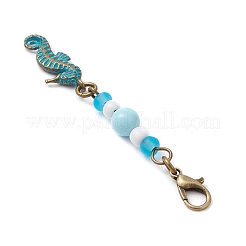 Ocean Theme Alloy Charm & Glass Beads Pendant Decorations&nbsp;HJEW-JM03158-04
