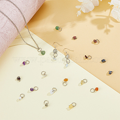 20Pcs 10 Styles Natural Mixed Gemstone and Glass Pendants Sneaker Shoe Charms&nbsp;PALLOY-FH00002