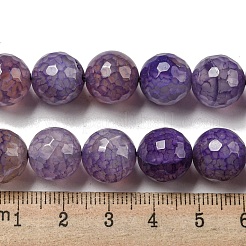 Faceted Natural Dragon Veins Agate Beads Strands&nbsp;G-F447-12mm-L04