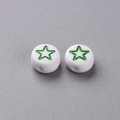 White Opaque Acrylic Beads&nbsp;MACR-N008-41C