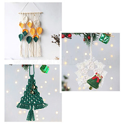 3Pcs 3 Style Christmas Theme Cotton Weave Pendant Decorations&nbsp;HJEW-CF0001-13