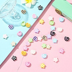 36Pcs 18 Styles Hounds Tooth Pattern Paint Alloy Beads&nbsp;FIND-CJ0003-27