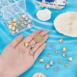 40Pcs 4 Style 304 Stainless Steel Pendants&nbsp;STAS-PH0003-83