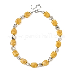 Cube Imitation Gemstone Acrylic Beaded Necklaces for Women&nbsp;NJEW-JN06476